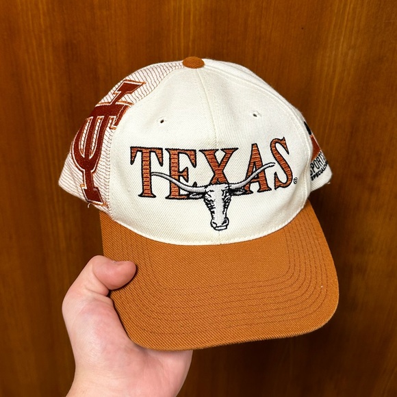 RARE Vintage 90s Sports Specialties Texas Longhorns White Dome Laser Snapback